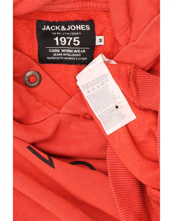 Jack & Jones moletom com capuz masculino gráfico médio algodão vermelho