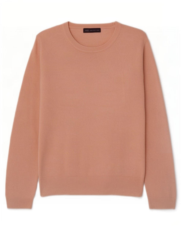 Suéter feminino Marks & Spencer com gola canoa Reino Unido 12 acrílico rosa médio