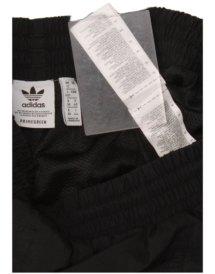 ADIDAS Womens Tracksuit Pants Joggers UK 12 Médio Preto Poliamida