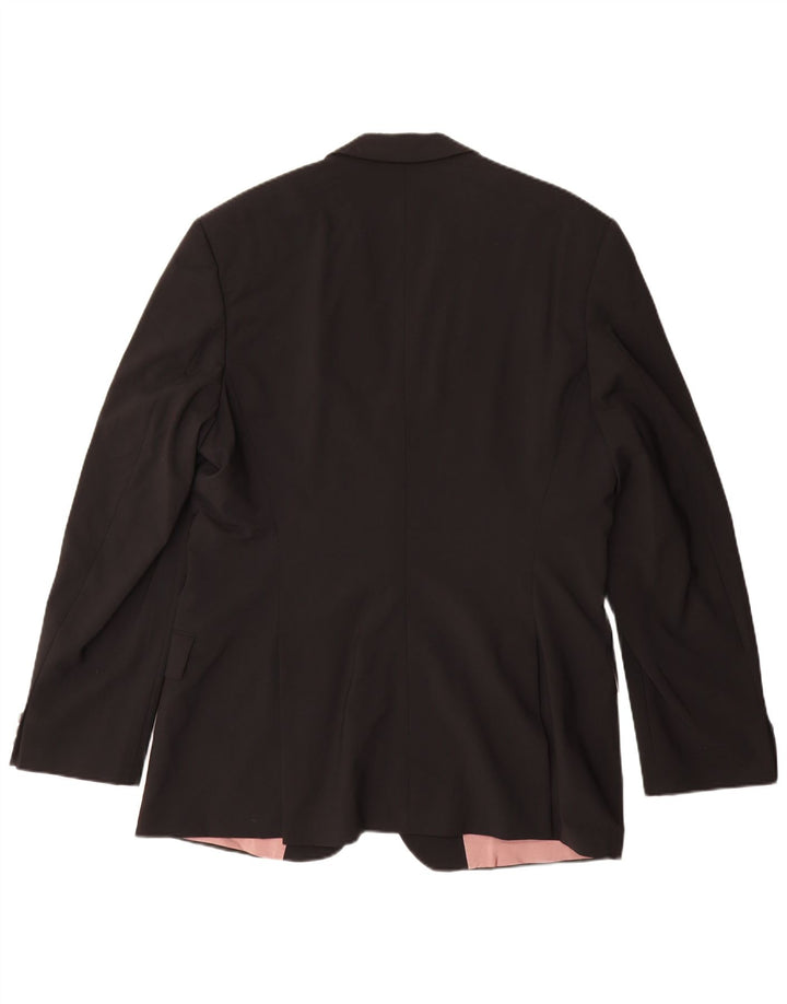 Hugo Boss Mens Jaqueta Blazer de 2 Botões US 46 3XL Lã Preta