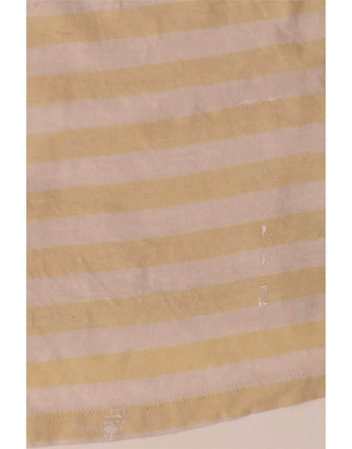 Camiseta masculina Jack & Jones de algodão listrado amarelo médio