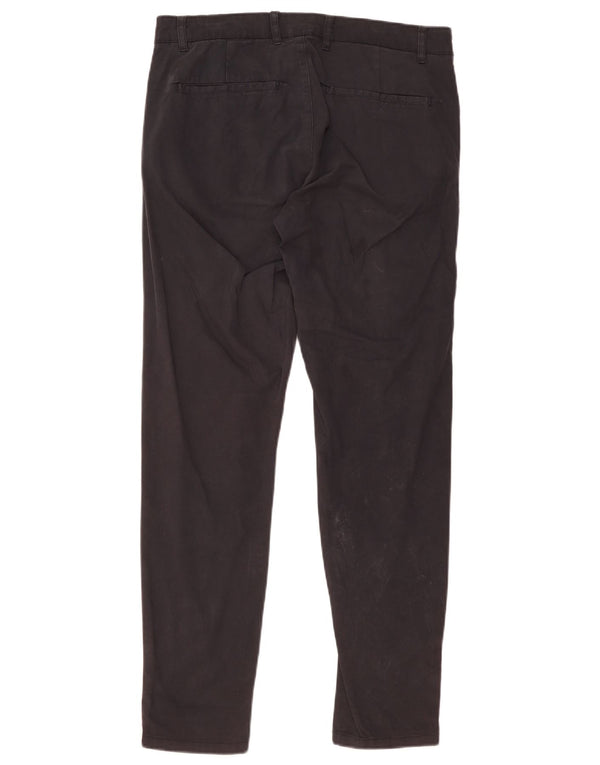 Zara Mens Slim Chino Calças EU 44 Grande W34 L31 Azul Marinho Algodão