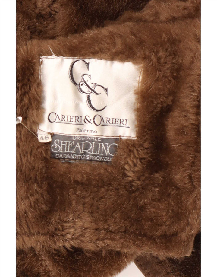 Sobretudo masculino de shearling Carieri&Carieri IT 46 pequeno marrom