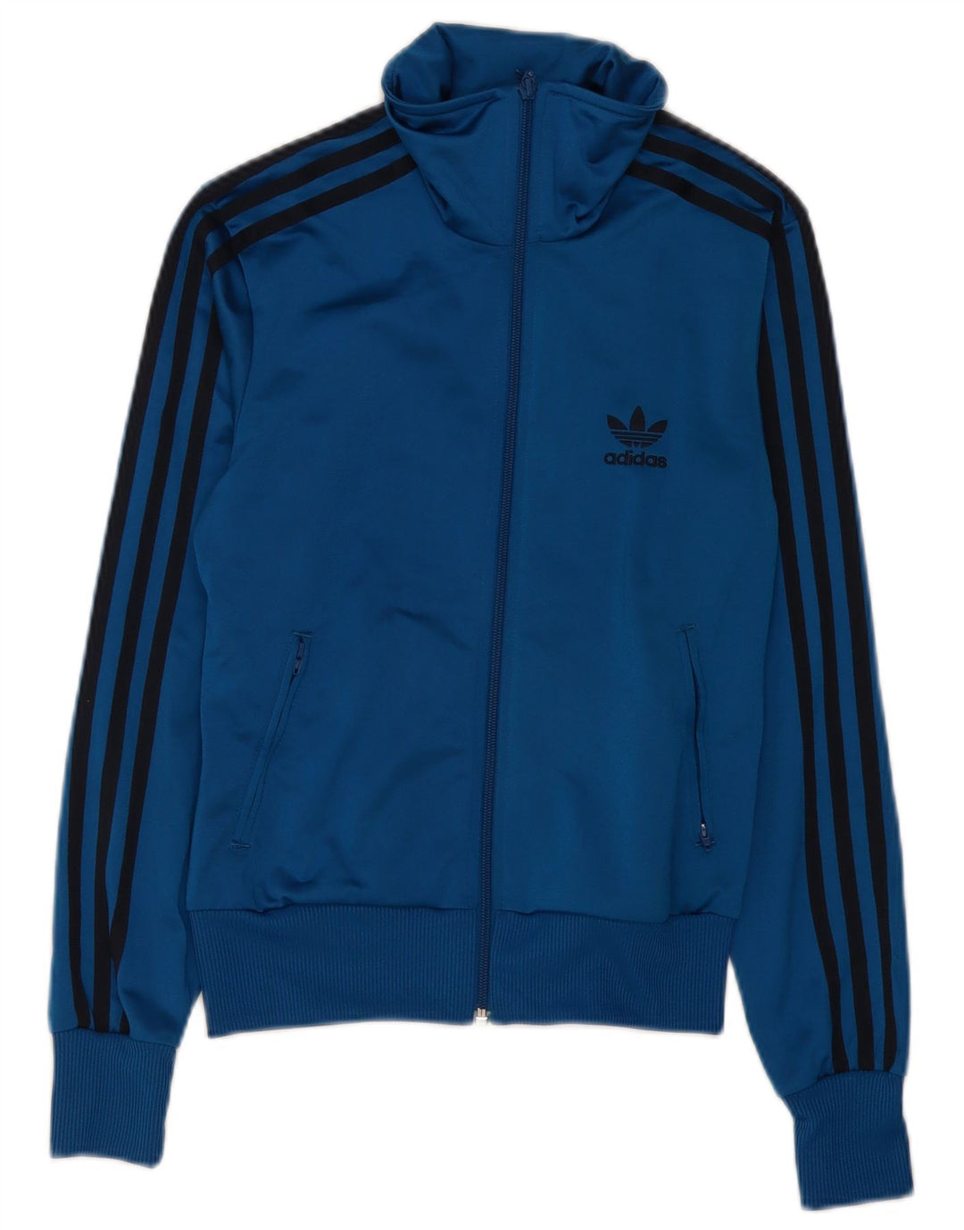 Adidas Womens Graphic Tracksuit Top Jacket EU 36 Pequeno Azul Poliéster