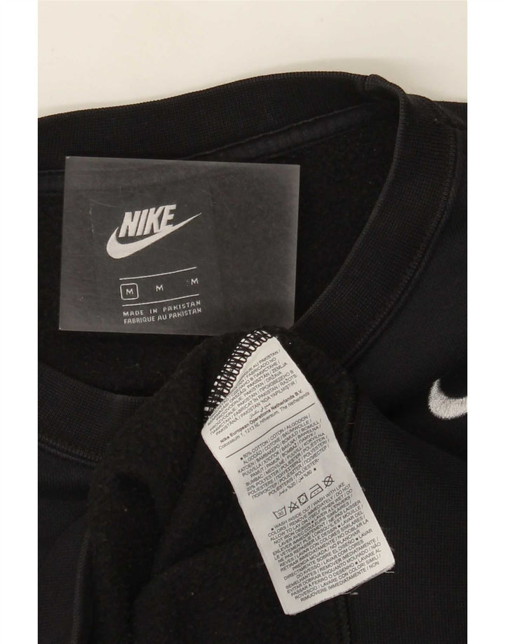 Nike Womens Crop Oversized Moletom Jumper UK 14 Médio Algodão Preto