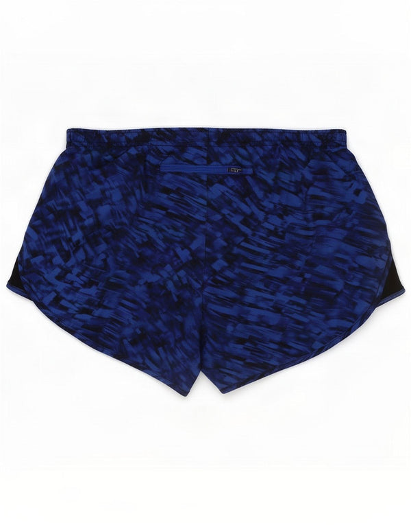 Nike Womens Sport Shorts UK 14 Medium Blue Geometric Sports