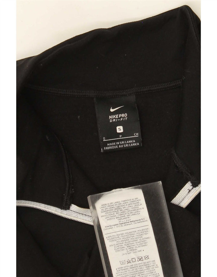 Pulôver masculino Nike Dri Fit com gola e zíper, top pequeno de poliéster preto