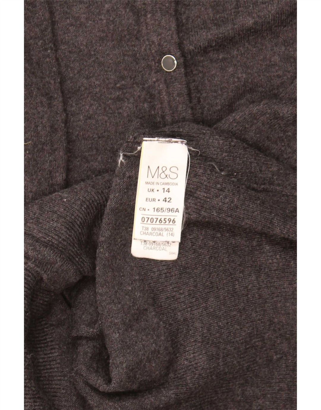 Suéter cardigã feminino Marks & Spencer Reino Unido 14 Viscose cinza médio