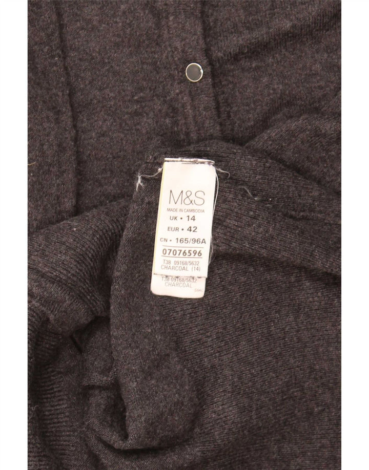 Suéter cardigã feminino Marks & Spencer Reino Unido 14 Viscose cinza médio