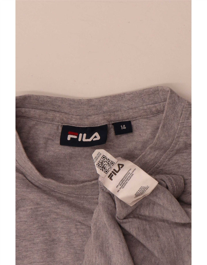 Top Fila Boys Graphic T-Shirt 13-14 Anos Algodão Cinzento