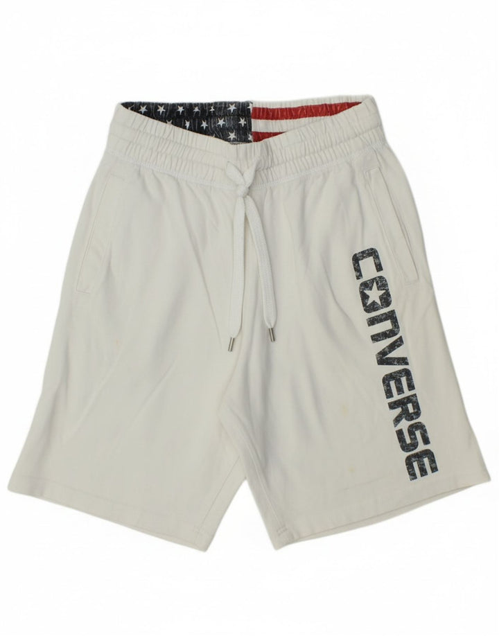 Shorts esportivos gráficos masculinos Converse pequeno algodão branco