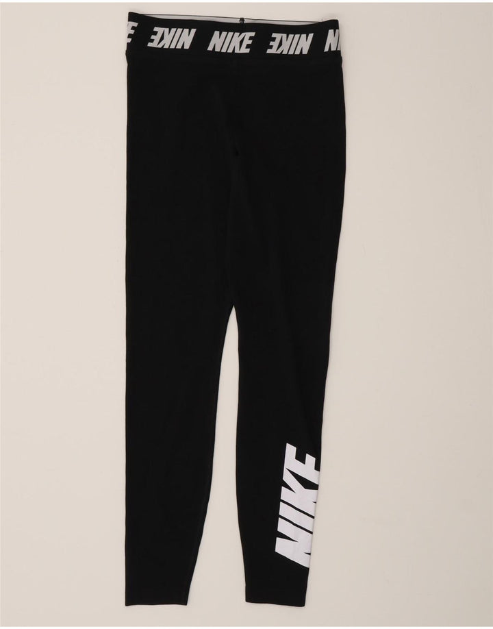 Leggings Nike Femininas Gráficas UK 10 Pequenas Algodão Preto