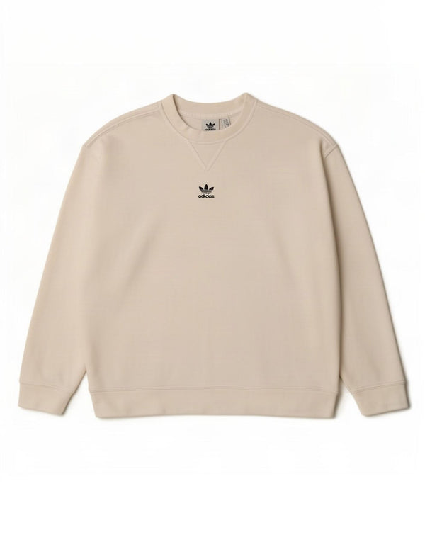 Adidas Womens Oversized Sweatshirt Jumper UK 6 XS Branco Algodão