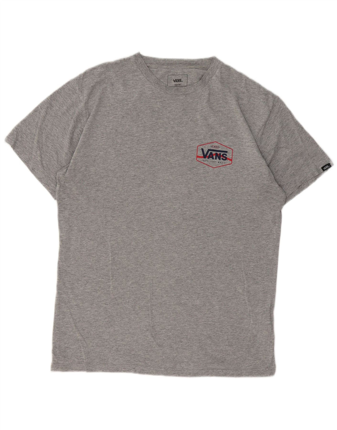 Camiseta masculina Vans Classic Fit Top cinza médio algodão manchado