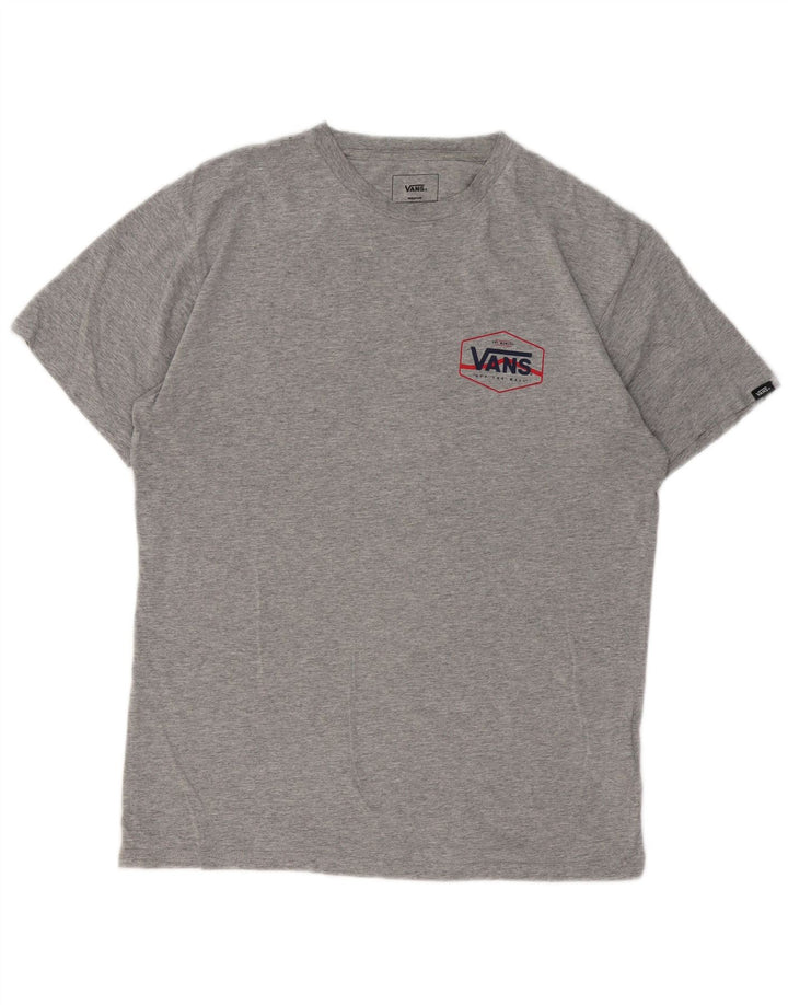 Camiseta masculina Vans Classic Fit Top cinza médio algodão manchado