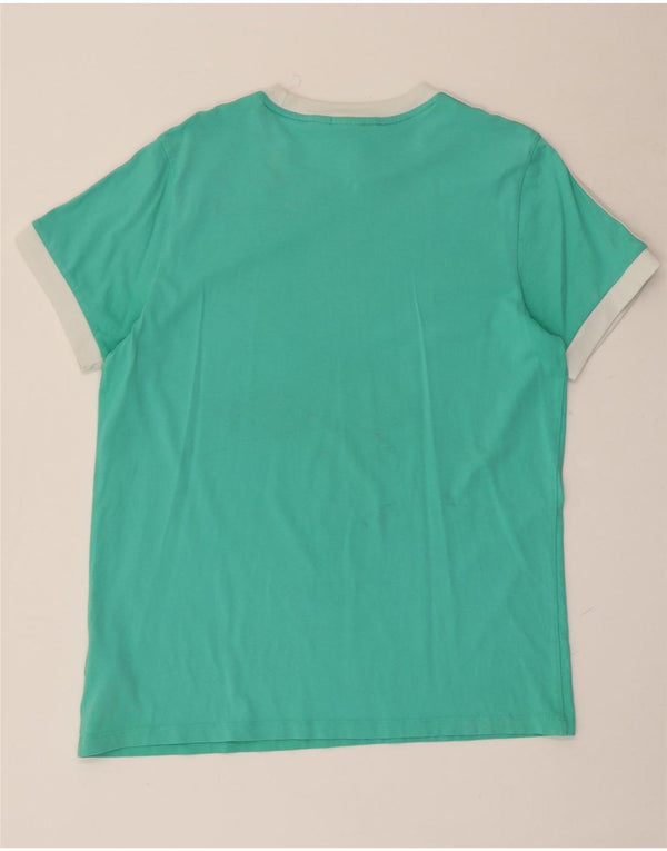 Camiseta feminina Adidas UK 14 grande algodão turquesa