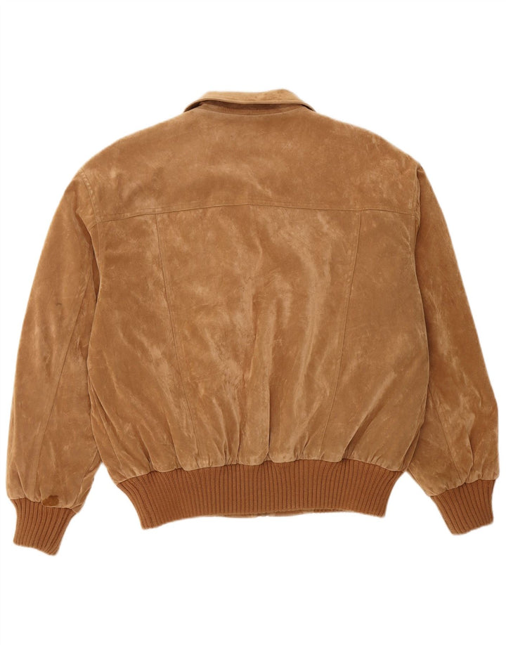 Jaqueta bomber masculina VINTAGE UK 42 XL poliéster marrom