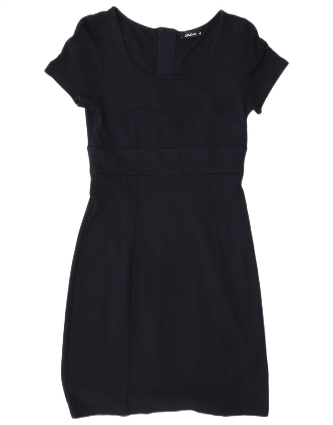 Max&Co. Vestido bainha feminino UK 12 médio azul marinho