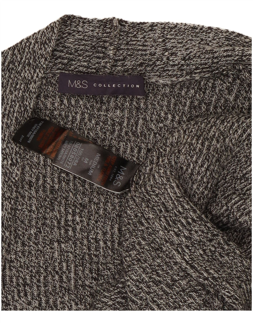 Suéter cardigã feminino sem mangas Marks & Spencer Reino Unido 14 cinza médio