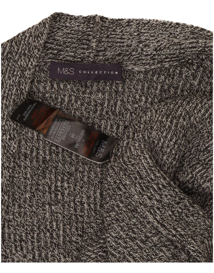 Suéter cardigã feminino sem mangas Marks & Spencer Reino Unido 14 cinza médio