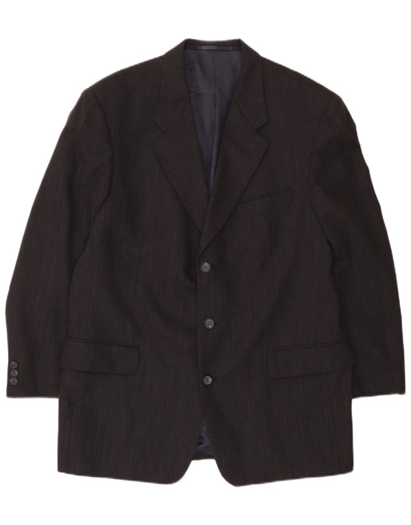 Jaqueta blazer masculina Daniel Hechter com 3 botões Reino Unido 40 grande azul marinho nova lã