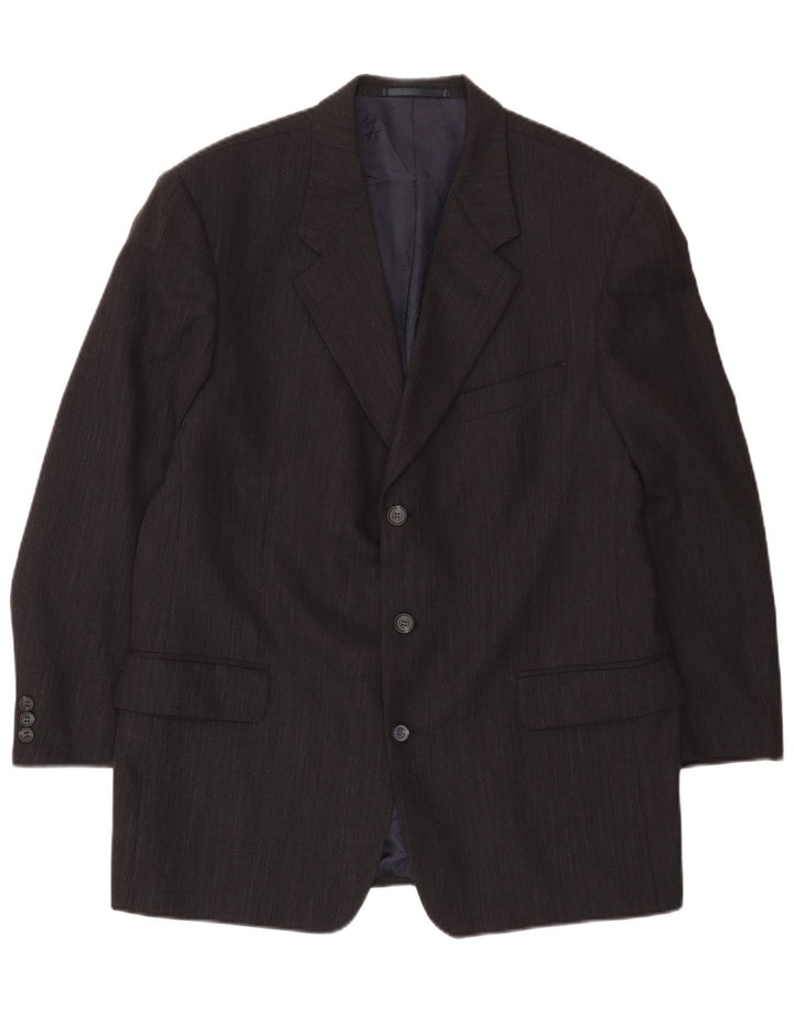 Jaqueta blazer masculina Daniel Hechter com 3 botões Reino Unido 40 grande azul marinho nova lã
