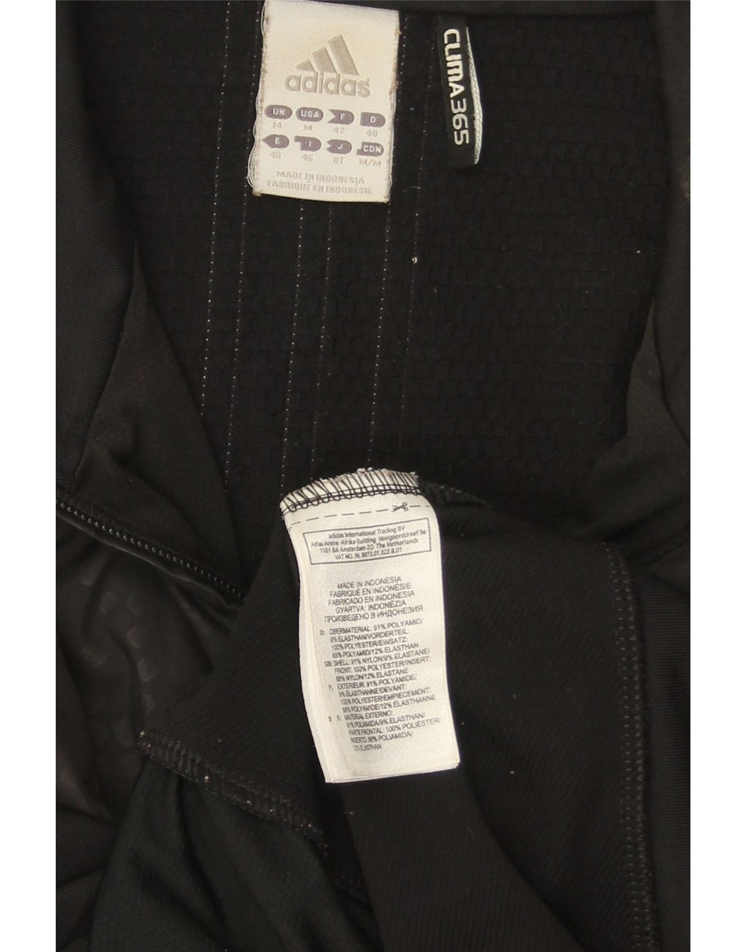 ADIDAS Womens Clima 365 Tracksuit Top Jacket UK 14 Medium Black Nylon