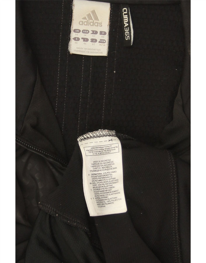ADIDAS Womens Clima 365 Tracksuit Top Jacket UK 14 Medium Black Nylon