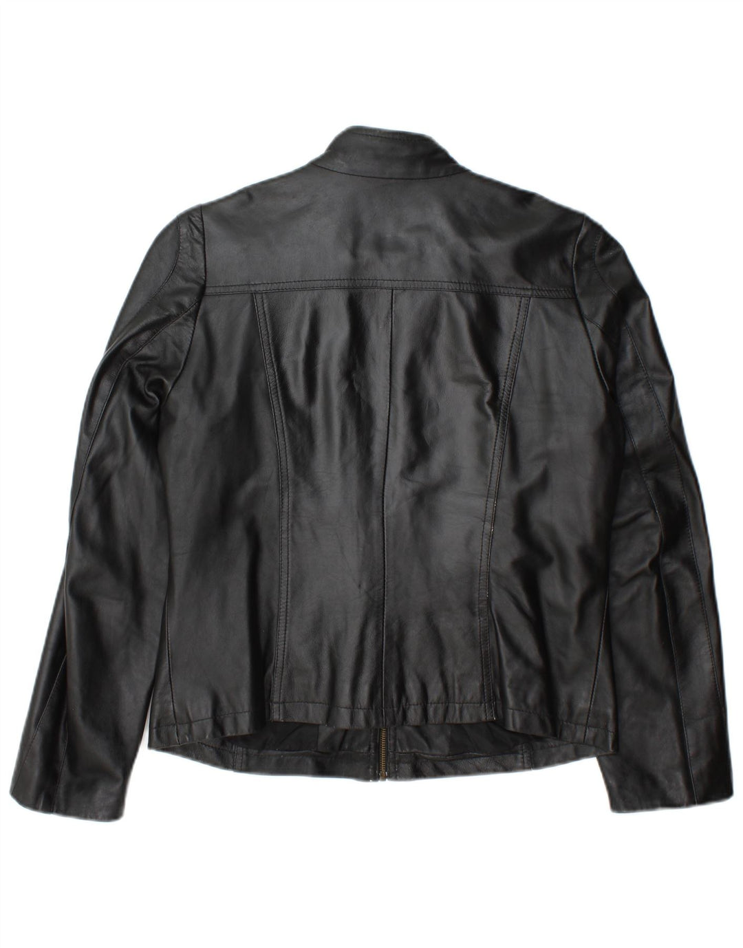 Jaqueta de couro feminina vintage IT 46 grande couro preto