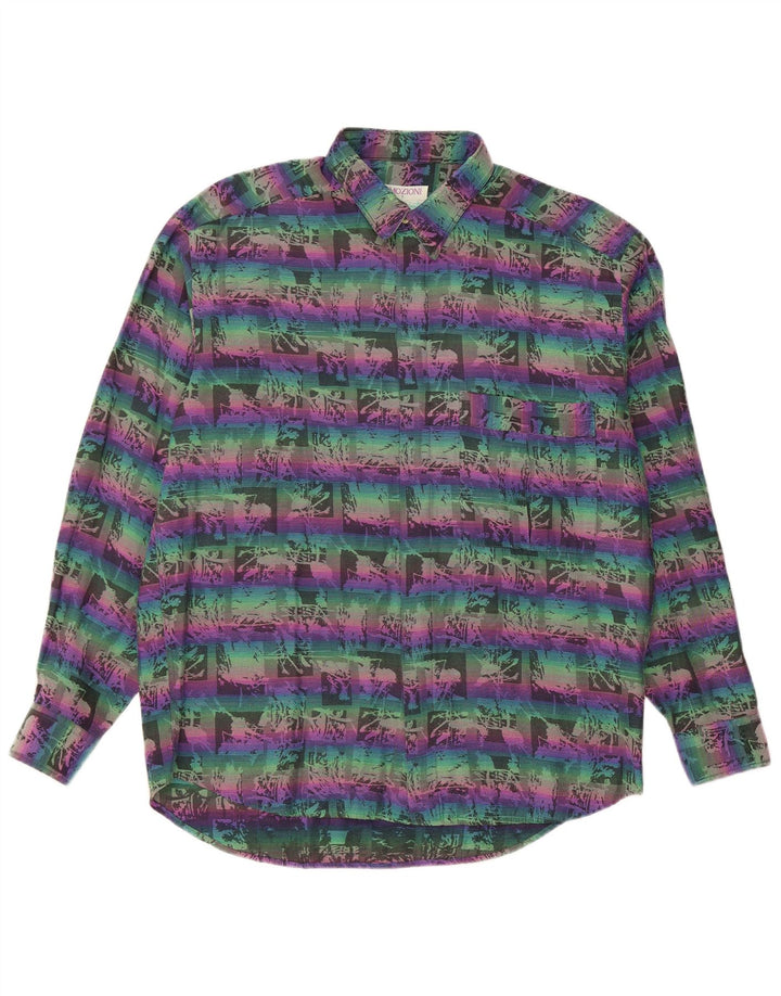 EMOZIONI Camiseta masculina abstrata padrão grande algodão multicolorido