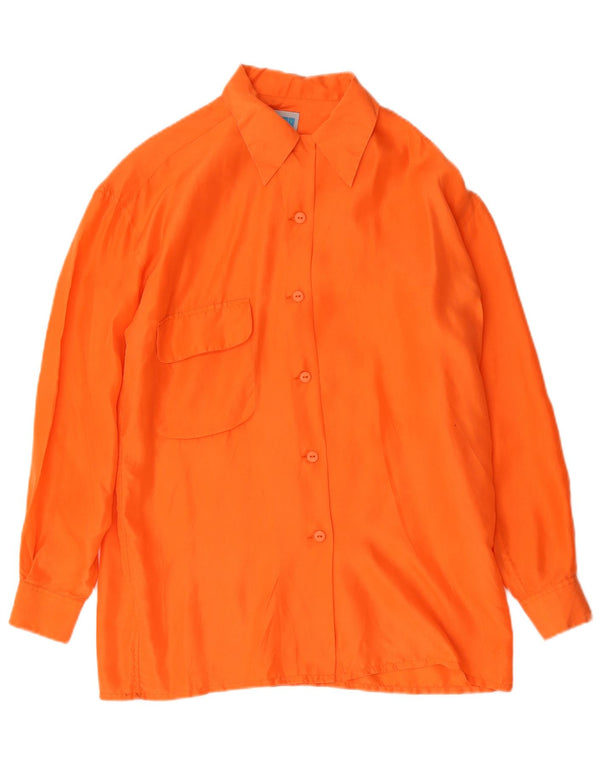 Camisa feminina espinhel de ajuste relaxado Witty Girl Reino Unido 10 pequena seda laranja