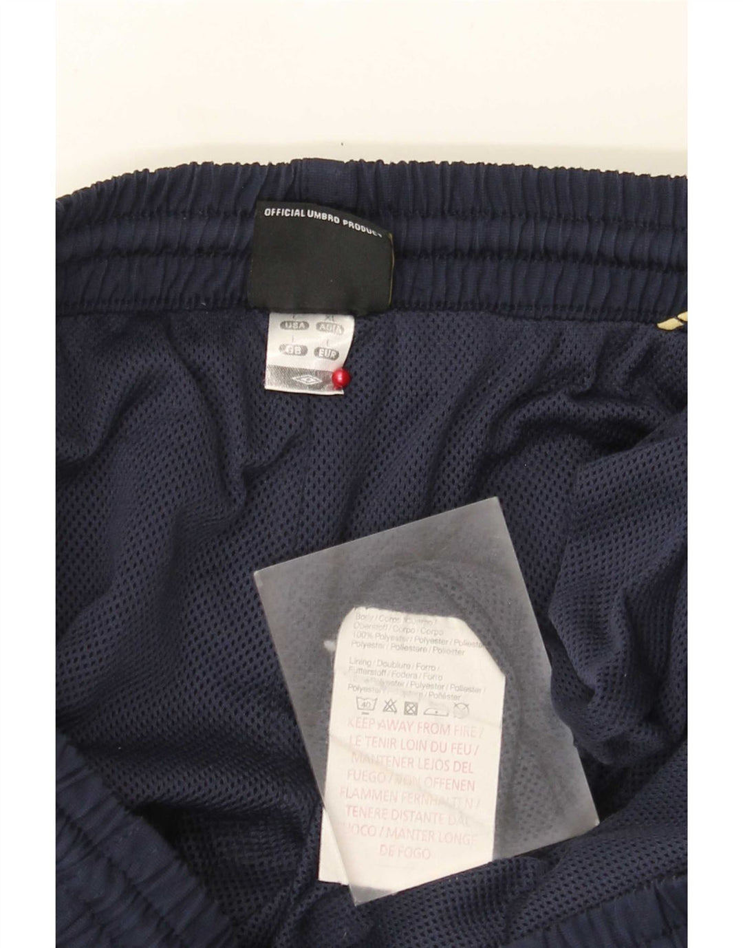 Calça de treino masculina Umbro, calça jogger grande azul marinho, poliéster colorblock