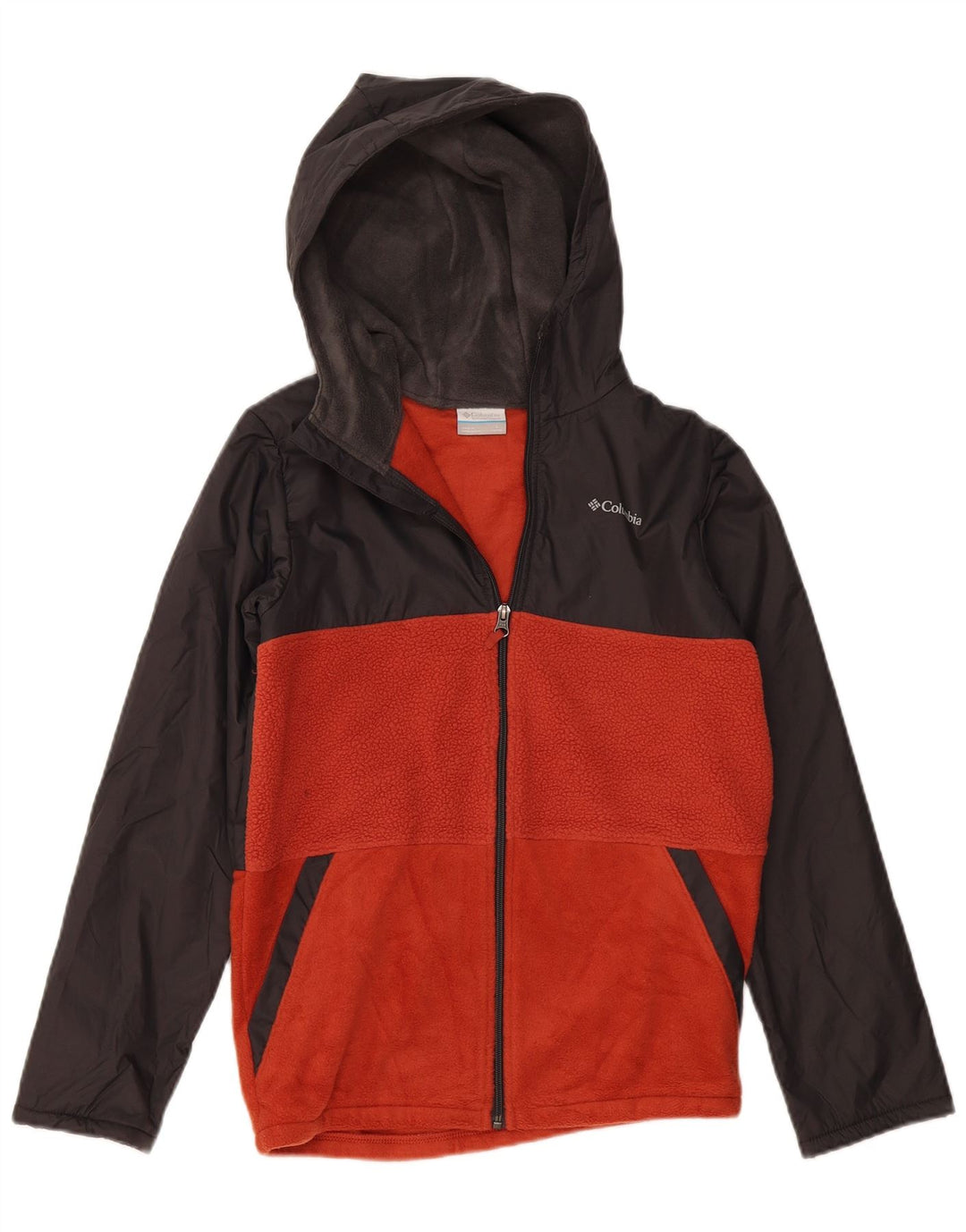 Jaqueta de lã com capuz para meninos COLUMBIA 14-15 anos grande bloco cinza