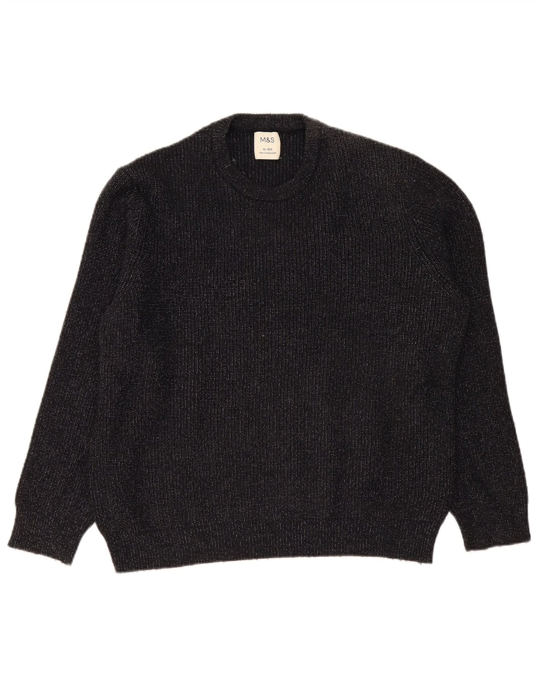 Suéter masculino Marks & Spencer com gola redonda XL azul marinho manchado
