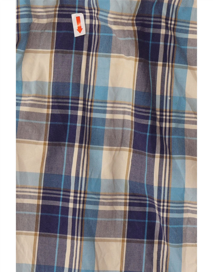 Camisa masculina de manga curta SUPERDRY XL azul xadrez algodão