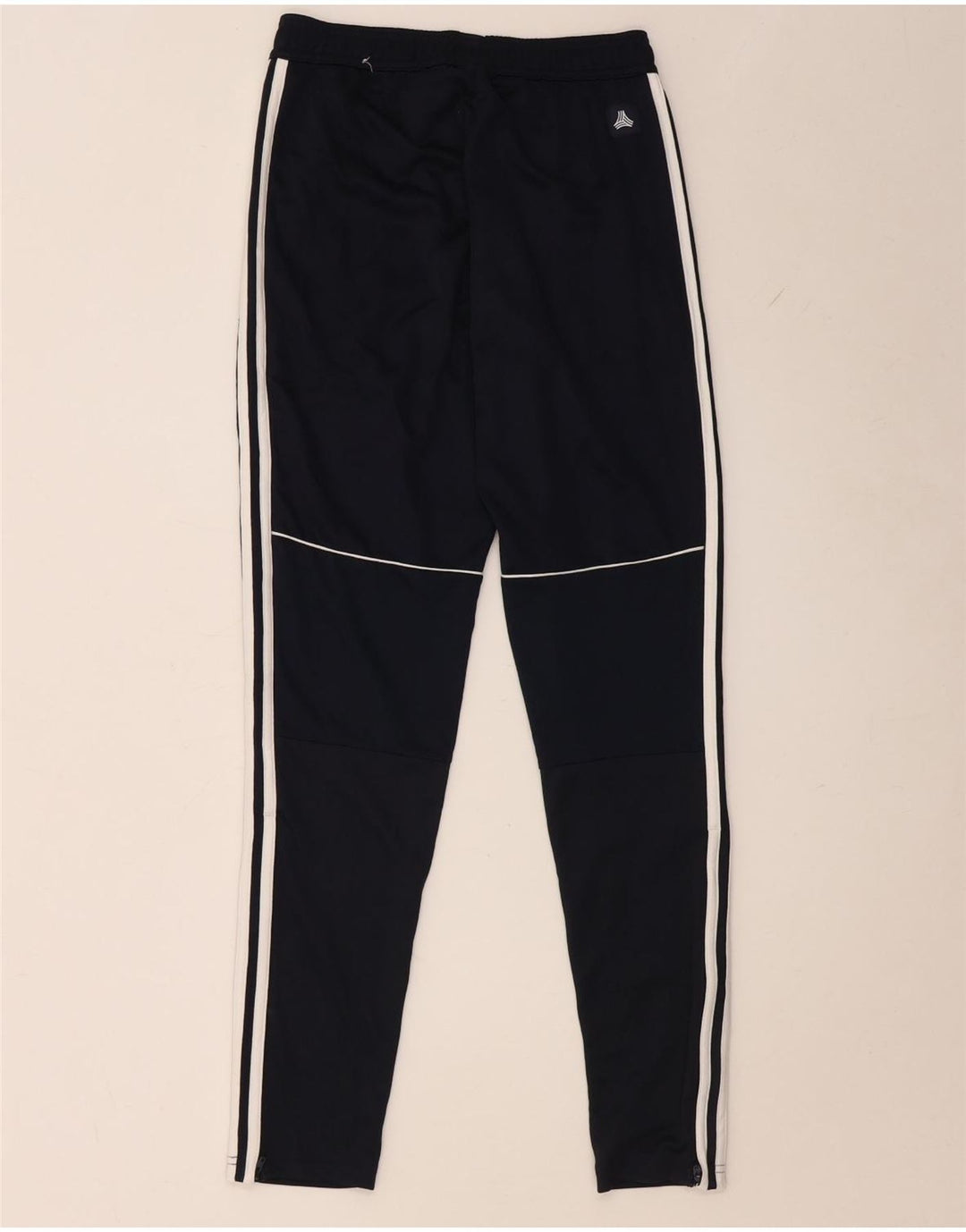 Calças de treino femininas Adidas UK 4 XS azul marinho poliéster