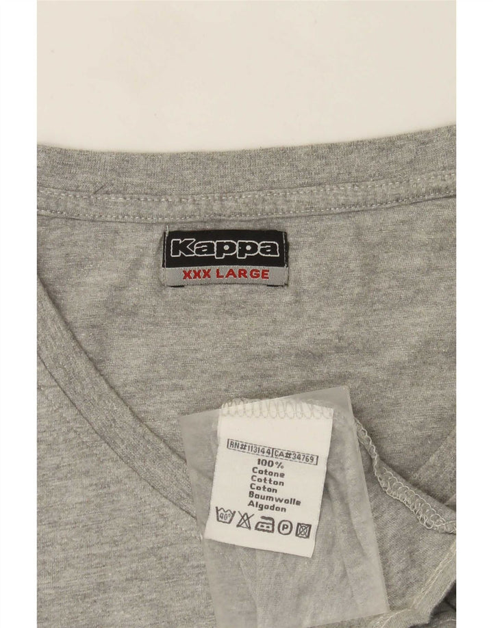 Camiseta masculina Kappa Top 3XL algodão cinza