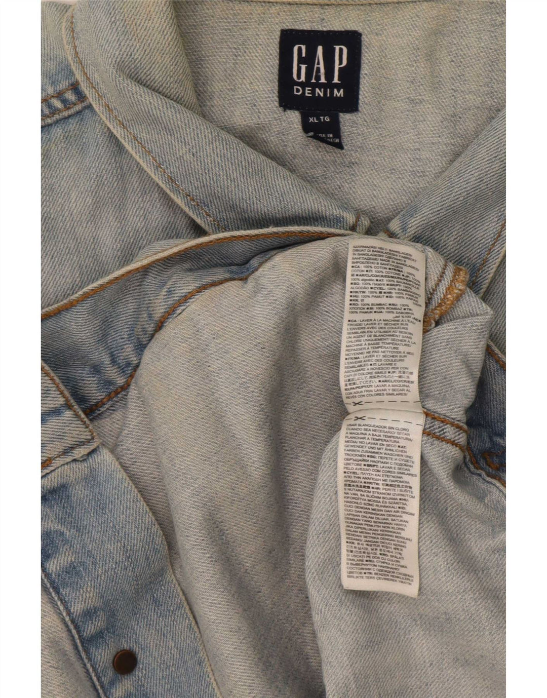 Jaqueta jeans masculina Gap UK 42 XL algodão azul