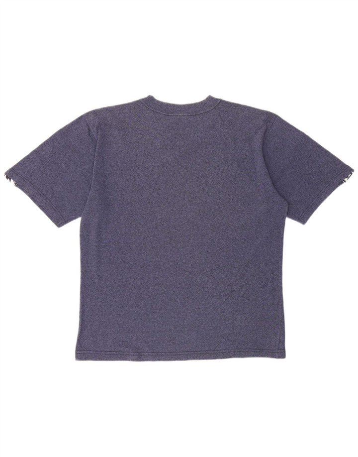 Camiseta gráfica masculina Asics Top grande algodão manchado azul marinho
