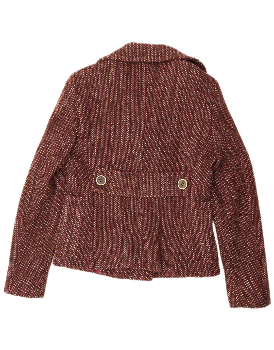 Jaqueta blazer feminina com peito duplo Max & Co. Reino Unido 12 marrom médio manchado