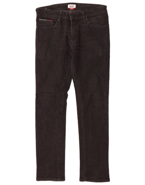 TOMMY HILFIGER Masculino Scanton Slim Jeans W34 L32 Algodão Preto