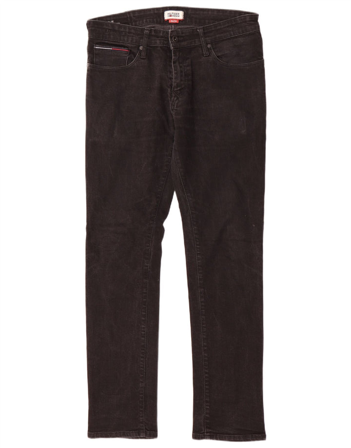 TOMMY HILFIGER Masculino Scanton Slim Jeans W34 L32 Algodão Preto