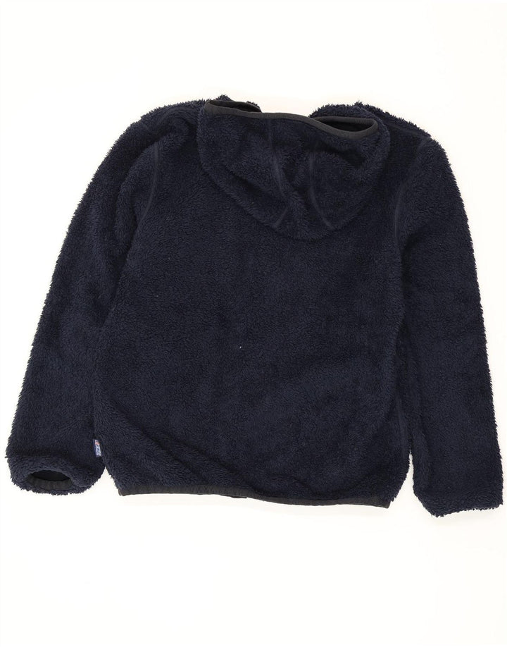 Jaqueta masculina de lã reversível com capuz K-Way Reino Unido 40 grande poliéster azul marinho