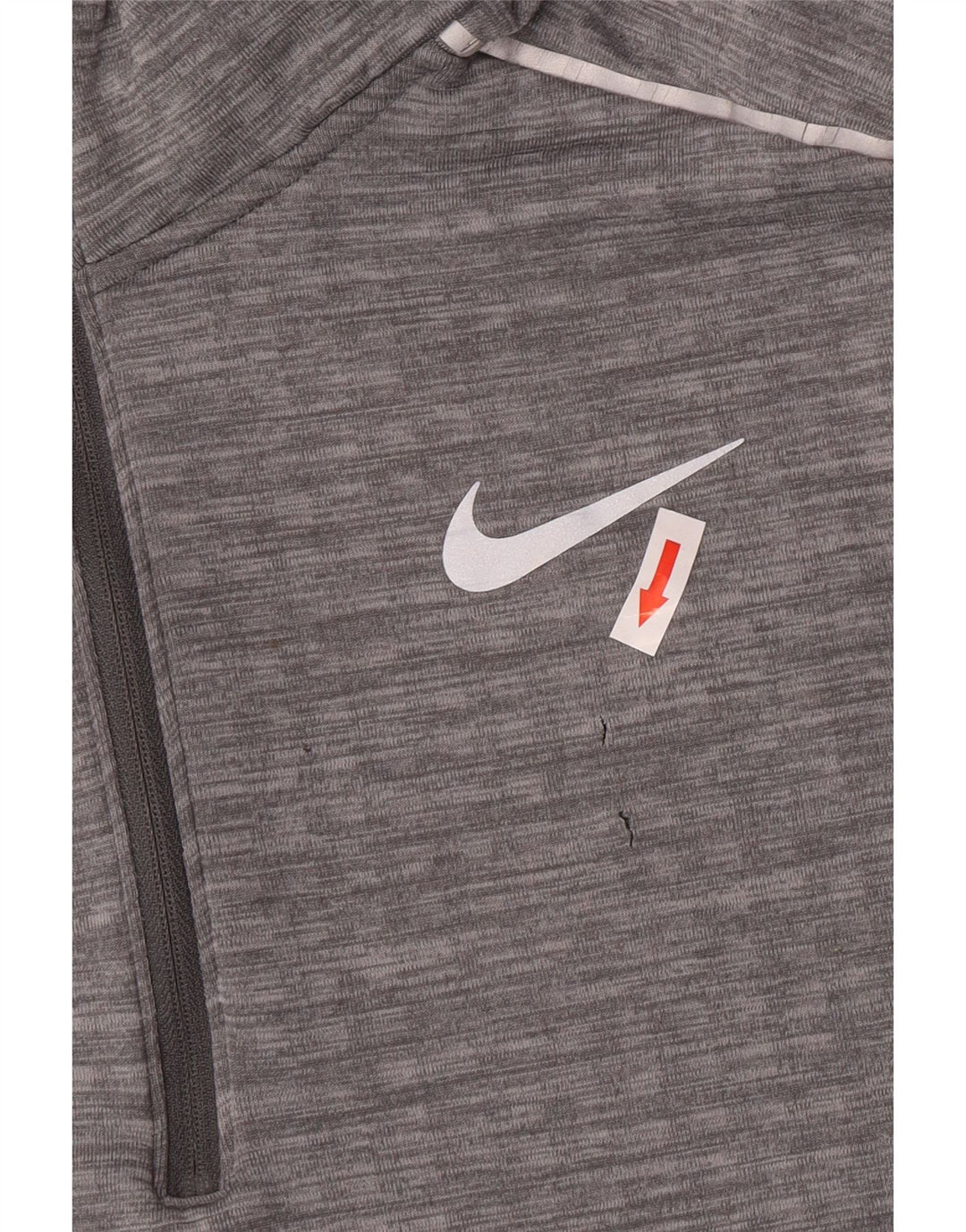 Pulôver masculino Nike para corrida com zíper e gola alta em poliéster cinza grande