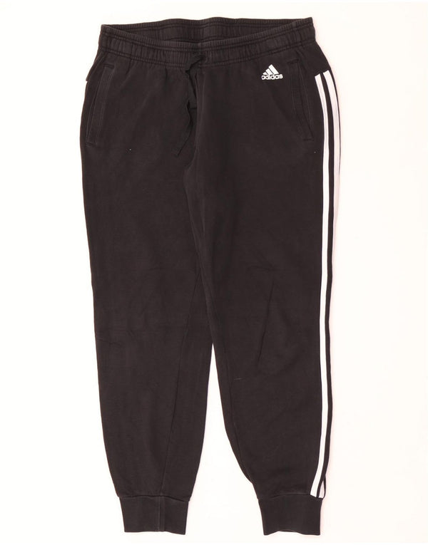 Calça de treino feminina Adidas Joggers UK 16/18 grande algodão preto