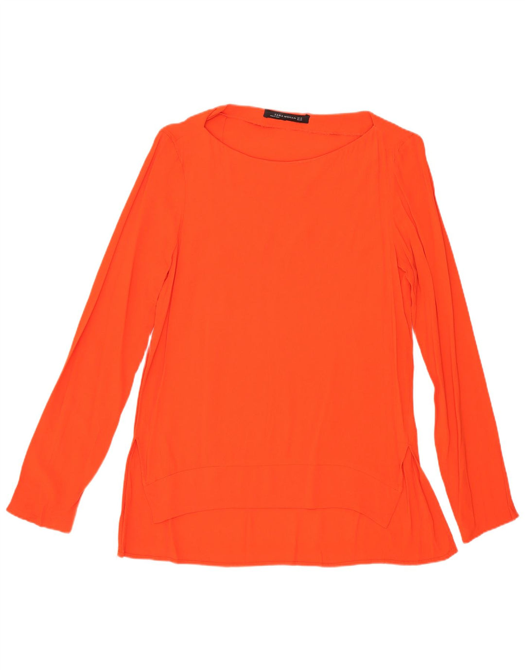 Top feminino Zara manga comprida UK 6 XS laranja
