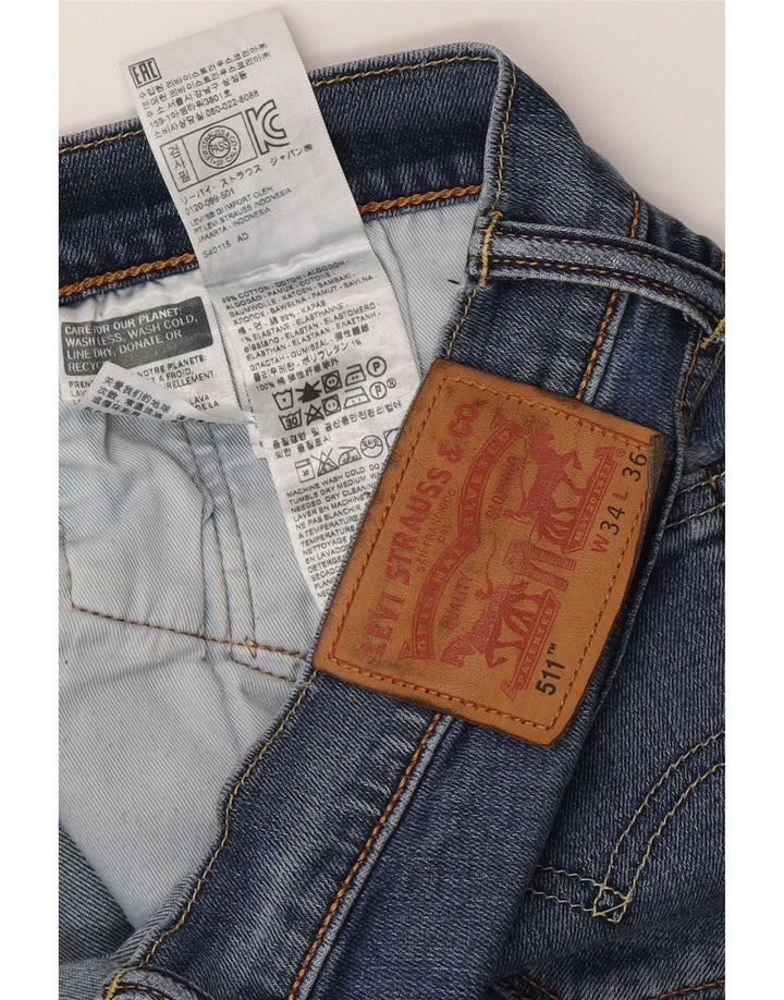 Calça Jeans Levis 511 Slim Masculina W34 L32 Azul Algodão