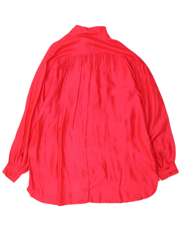 Vestido camisa oversized feminino vintage EU 44 XL seda rosa