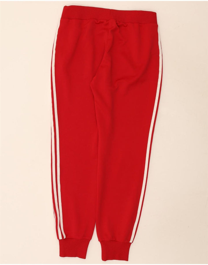 Calça de treino feminina Adidas Joggers UK 14 grande poliéster vermelho