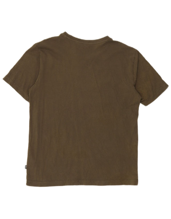 Camiseta Puma Masculina Regular Graphic Top Pequeno Algodão Cáqui